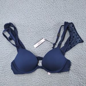 Victoria's Secret Bra Size 32A Adaptive Padded Blue Polka Dots NWT NEW